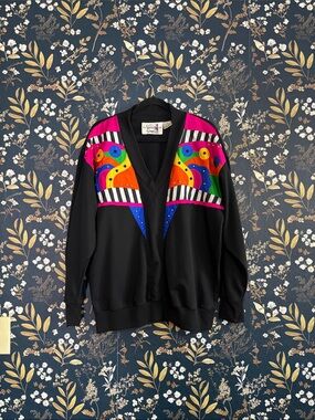 Saint Germain Sport Vintage 80s Embellished Art Deco Retro Size L